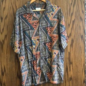 Zara patterned short sleeve button down. Size XL